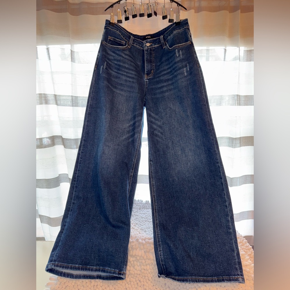 High-Rise Wide Leg Jeans in Dark Indigo